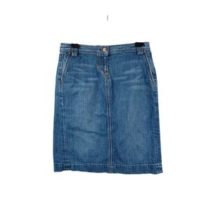 Vintage‎ J Crew Denim Skirt Midi Blue Jean  Women's Size Medium 10